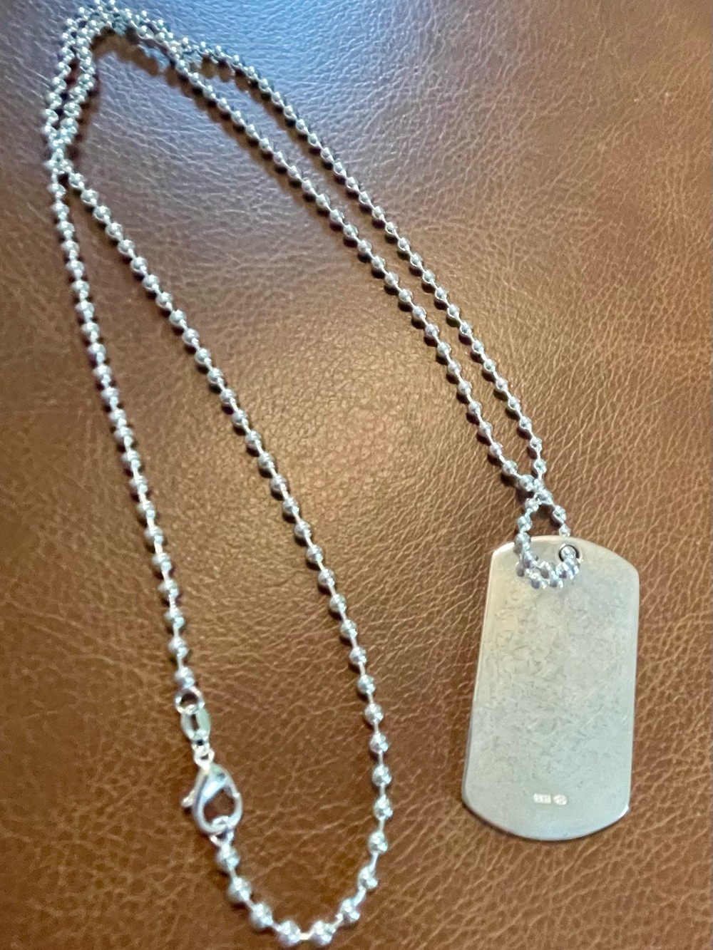 Gucci, Sterling, silver 925 dog tag with silver chain. NWOT - Picture 8 of 13